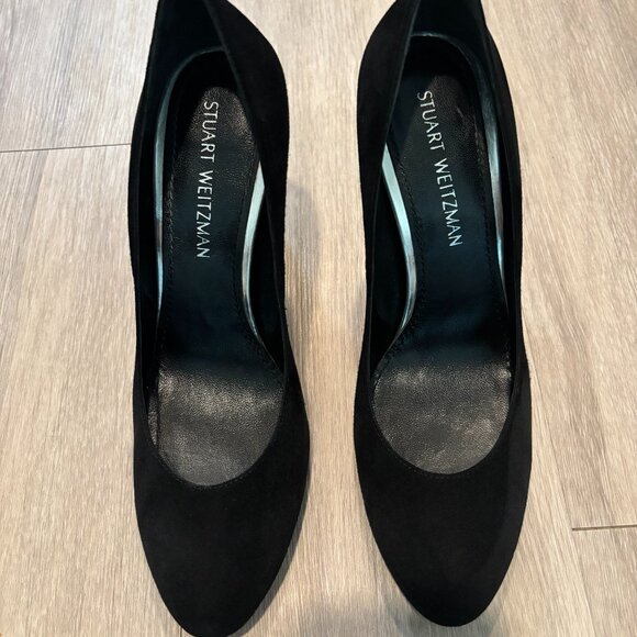 STUART WEITZMAN Black Suede Heels - Picture 1 of 3